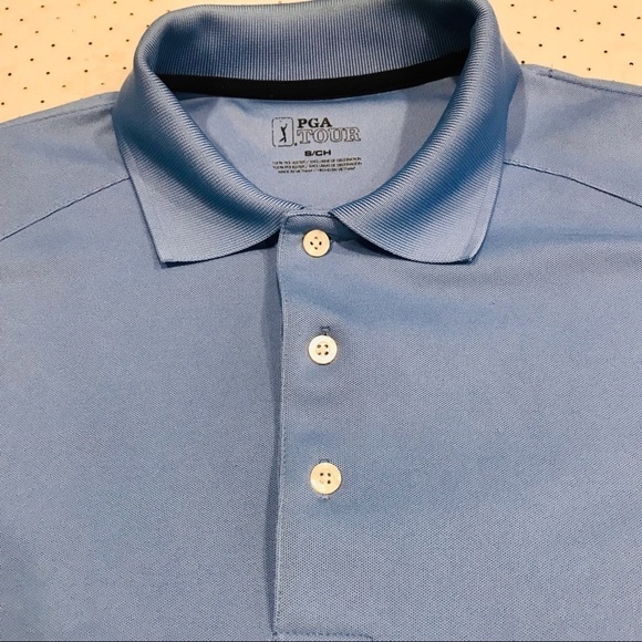 PGA Tour Blue Short Sleeve Dress Golf Polo - Picture 5 of 8